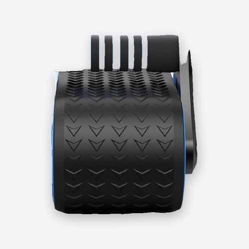 Close-up of the wide textured ab roller wheel