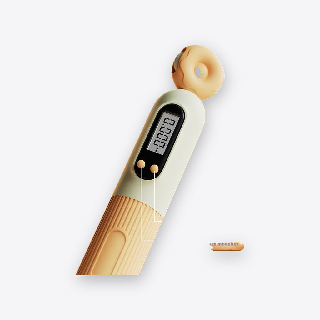 Cordless jump rope handle showing the digital display and reset button