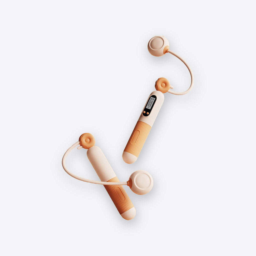 Cordless jump rope with weighted ends, orange