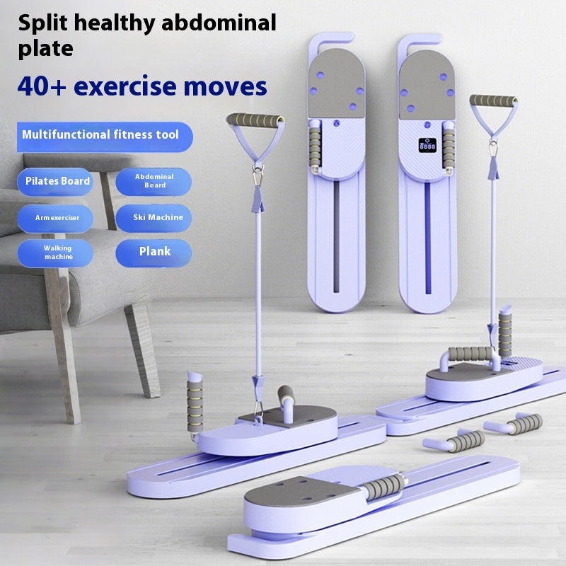 Split Pilates board with resistance ropes and handles, 40 plus exercise moves